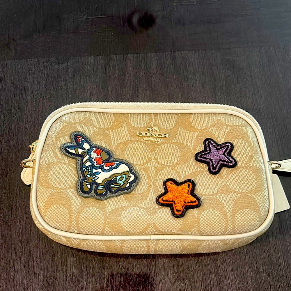 Coach Bunny & Stars Varsity Patch Crossbody Pouch